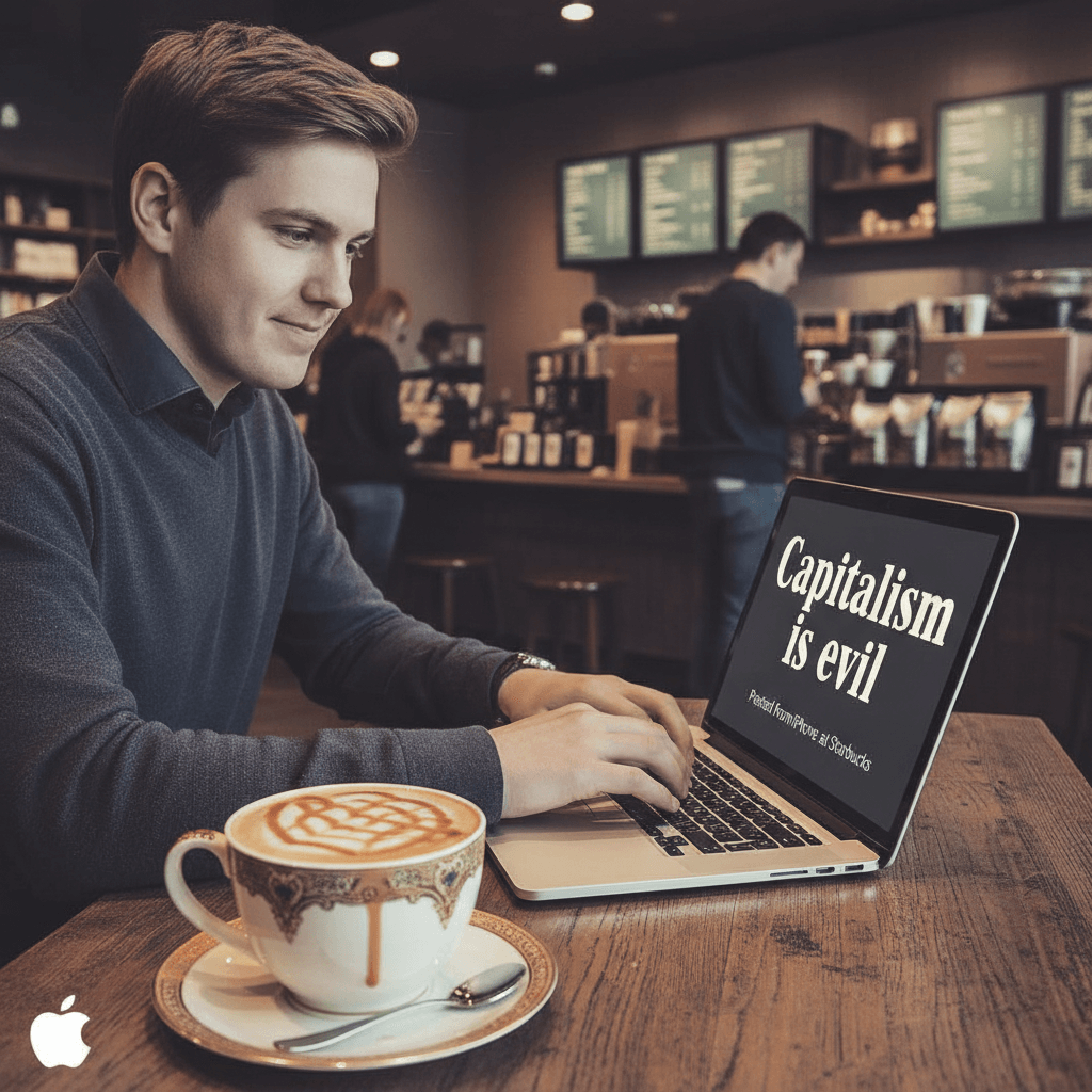 Capitalism is evil posted from iPhone at Starbucks